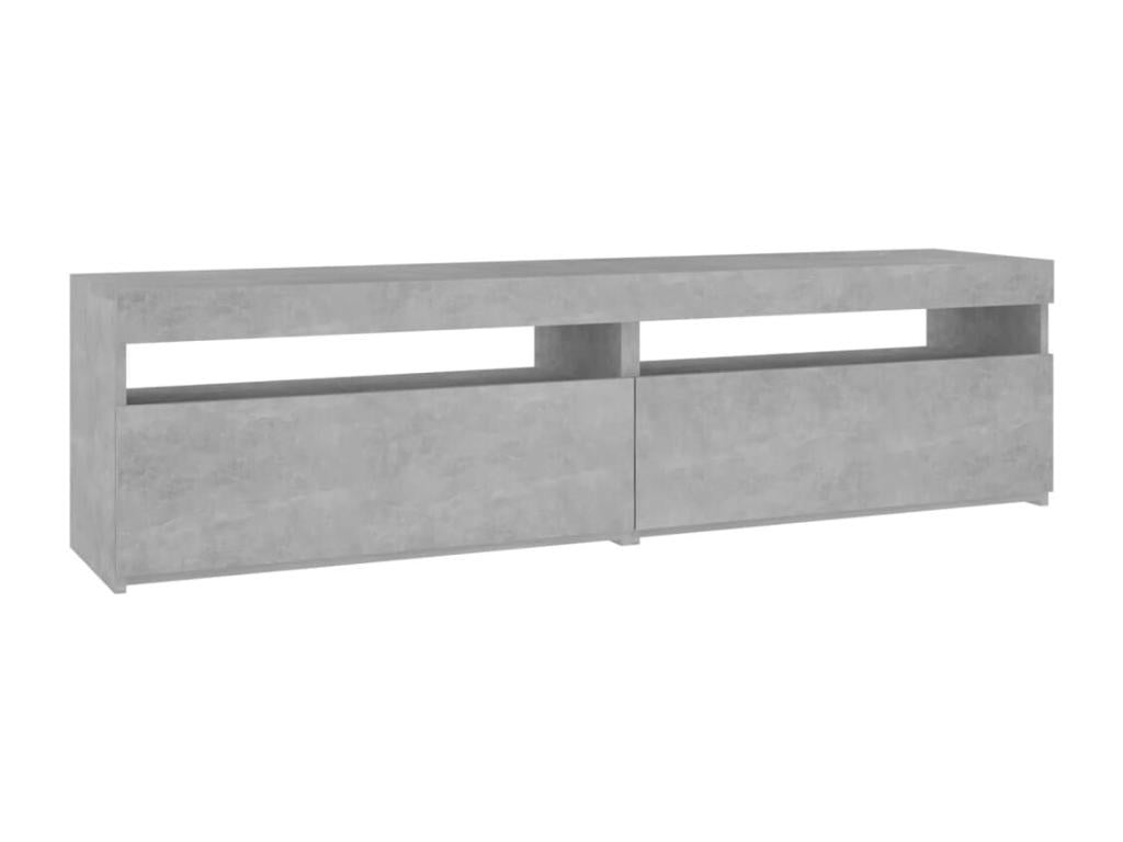 2-piece TV unit with LED lights, concrete grey, 75x35x40 cm QQWR05497