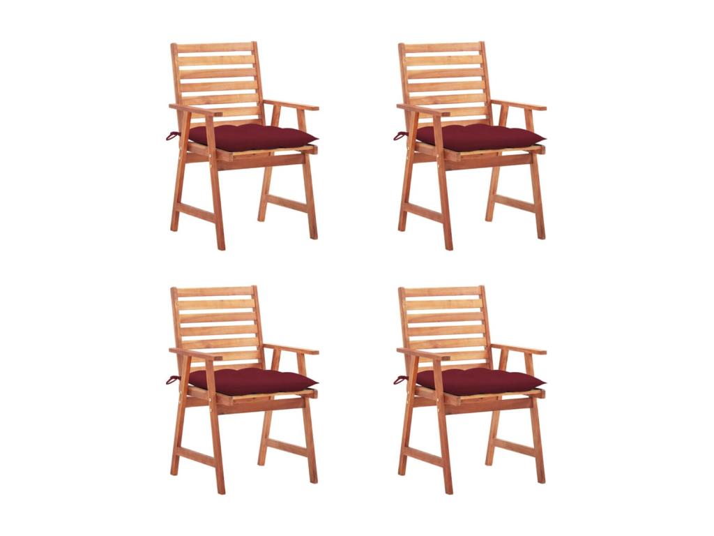 Ventoriq 4-Piece Outdoor Dining Chairs with Cushions, Solid Wood, UHSB31074