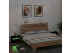 2-piece bedside tables with LED lights, black, 60x35x40 cm, VHJH27623
