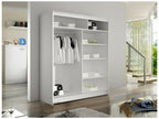 Lumenao 140 Wardrobe, Lumenao Oak - White, 200x150x58cm, Sliding Wardrobe Doors, BXAG35430