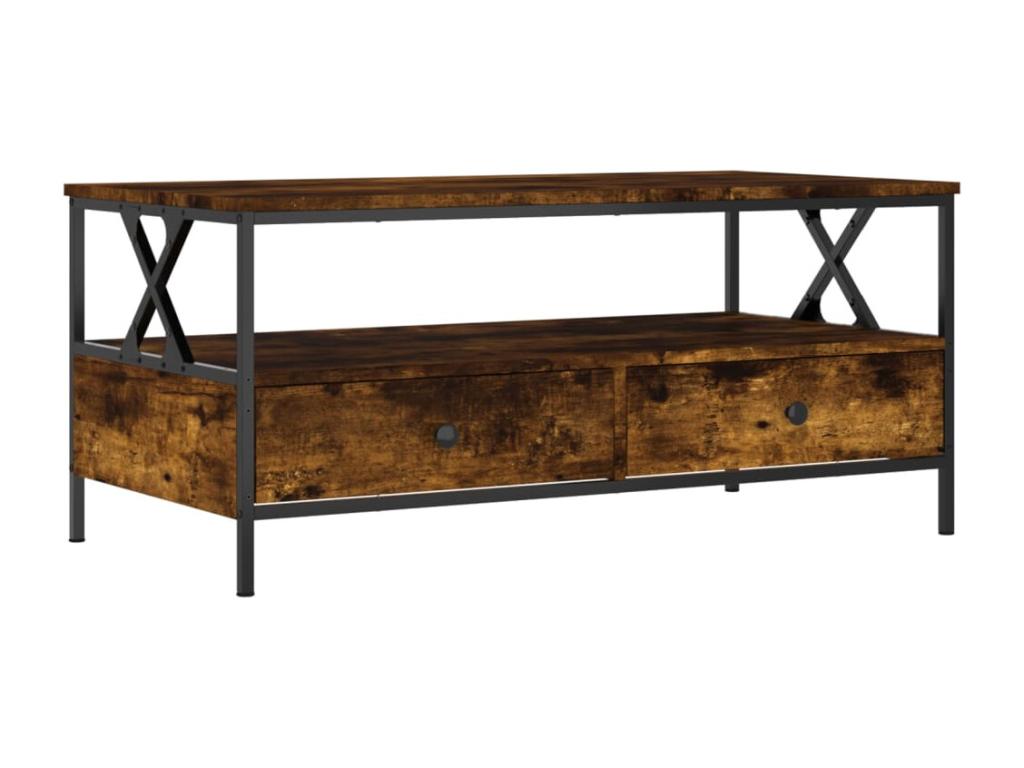 Smoked oak coffee table 100x51x45 cm engineered wood MTRH15780