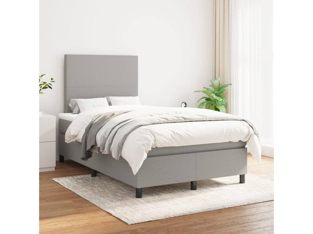 Ventoriq bed base with light grey mattress 120x200cm Fabric VXXG27488