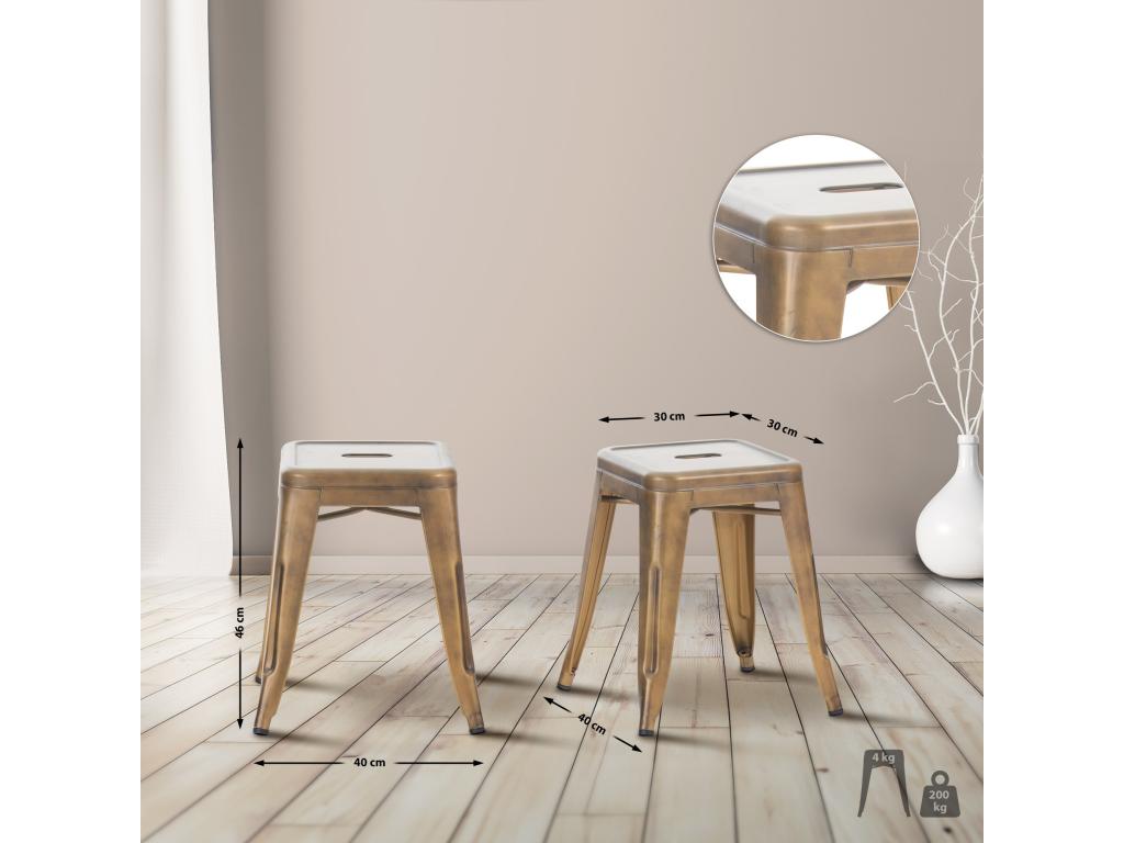 Stool - Metal - Gold - Lumenao PSVU15510
