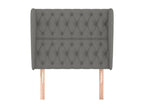 Headboard with wings, Dark Grey, 103x23x118/128 cm, Fabric, OUCF34124