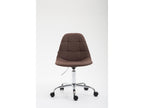 Office chair - Fabric / Chrome metal - Brown - Reims PYQW07351