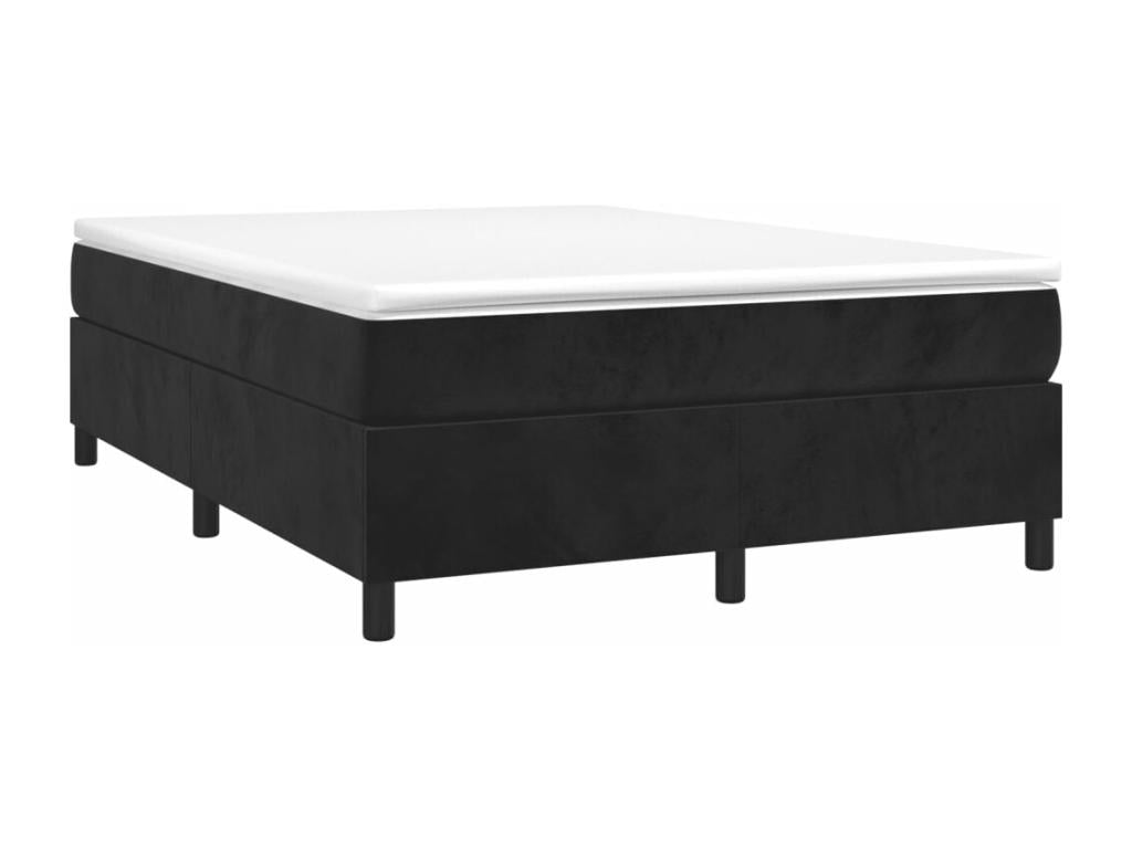 Black velvet bed frame without mattress, 140x190 cm, KGRU63001
