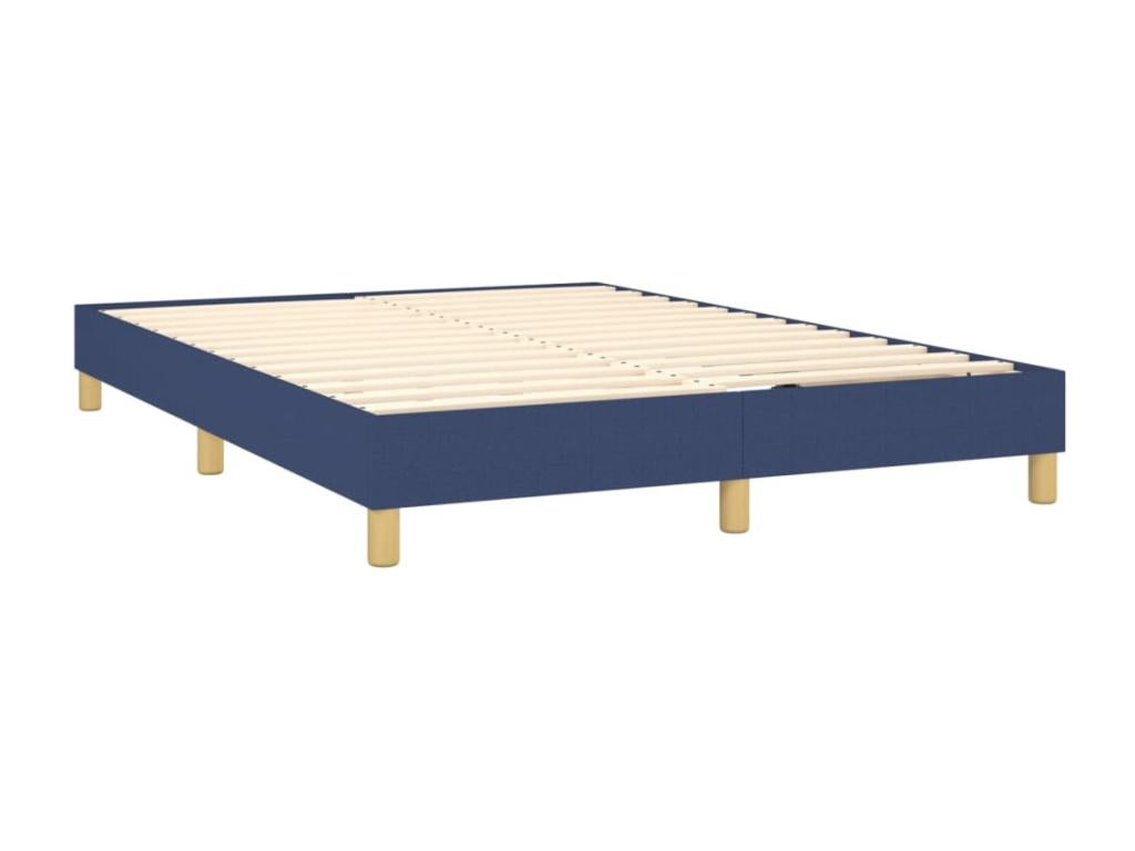 Upholstered bed base with mattress, blue, 140x190 cm, fabric YWEW26238