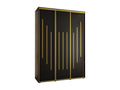 Lumenao 8 Sliding Door Wardrobe 235.2/180/60 3 Doors Black/Black/Gold ETMV78593