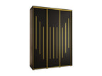 Lumenao 8 Sliding Door Wardrobe 235.2/180/60 3 Doors Black/Black/Gold ETMV78593