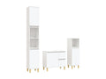 3-piece bathroom cabinet set, white engineered wood GTGA44194